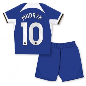 Chelsea Mykhailo Mudryk #10 Koszulka Podstawowych Dziecięca 2023-24 Krótki Rękaw (+ Krótkie spodenki)